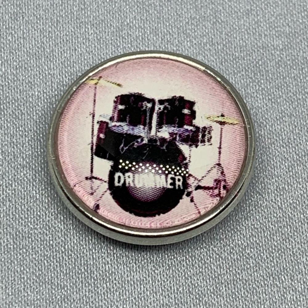 Drummer Snap Button Charm